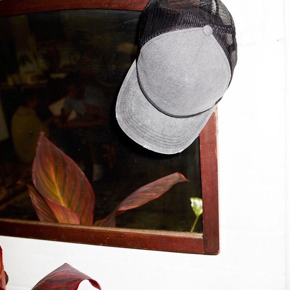 Washed Denim Trucker Hat.